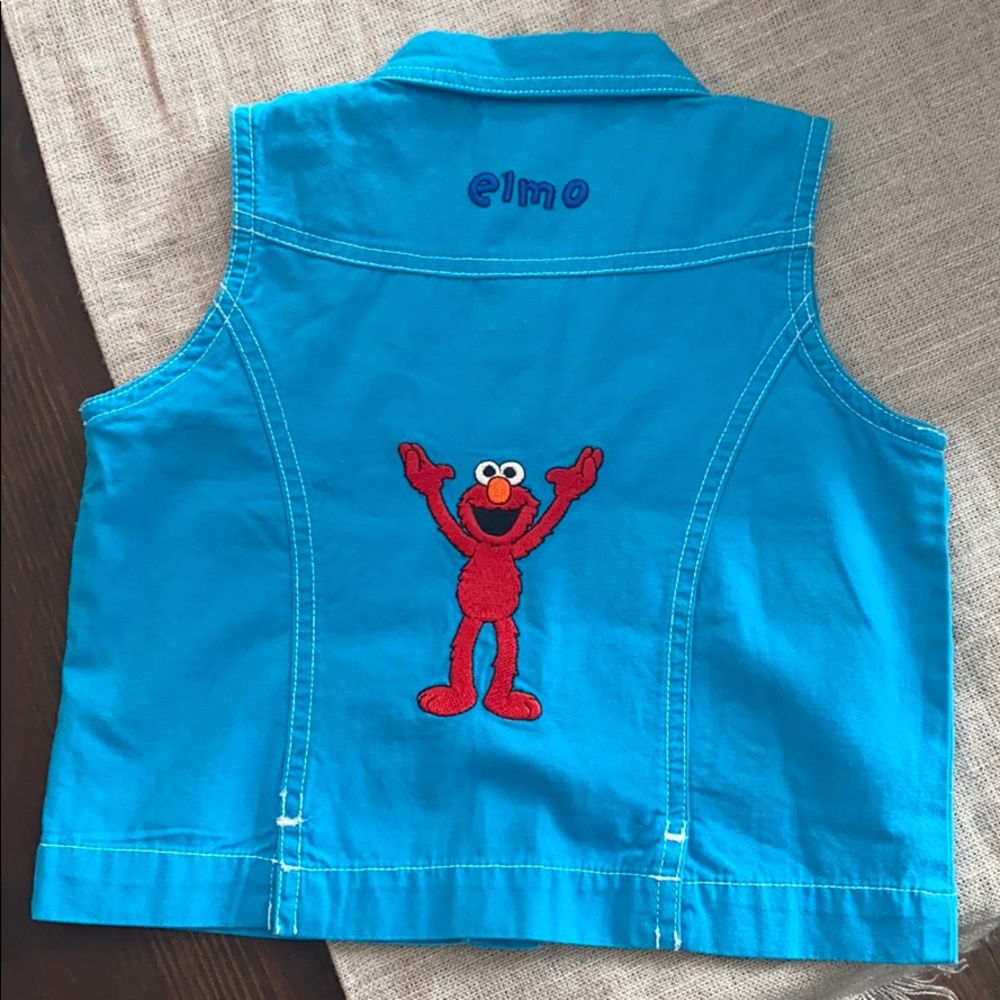 Sesame Street Elmo embroidered vest 18m vintage